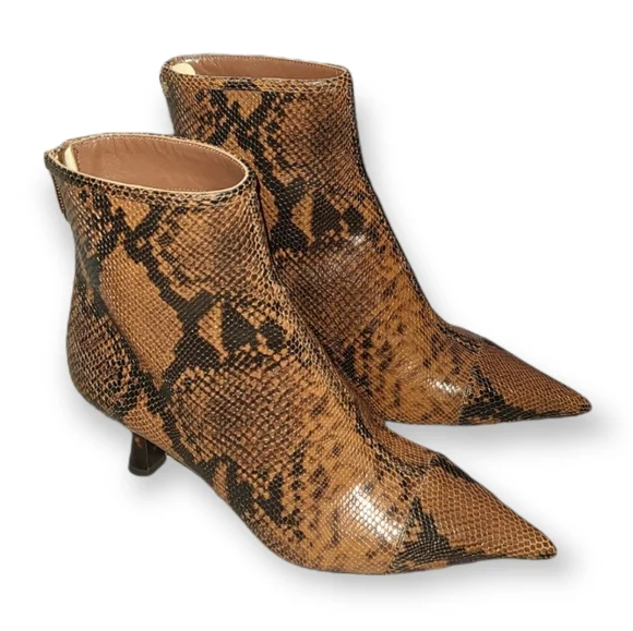 JIMMY CHOO Kix 65 Cuoio Snake Print Pointed Toe Leather Boots Size 36.5 ITALY - Picture 5 of 17